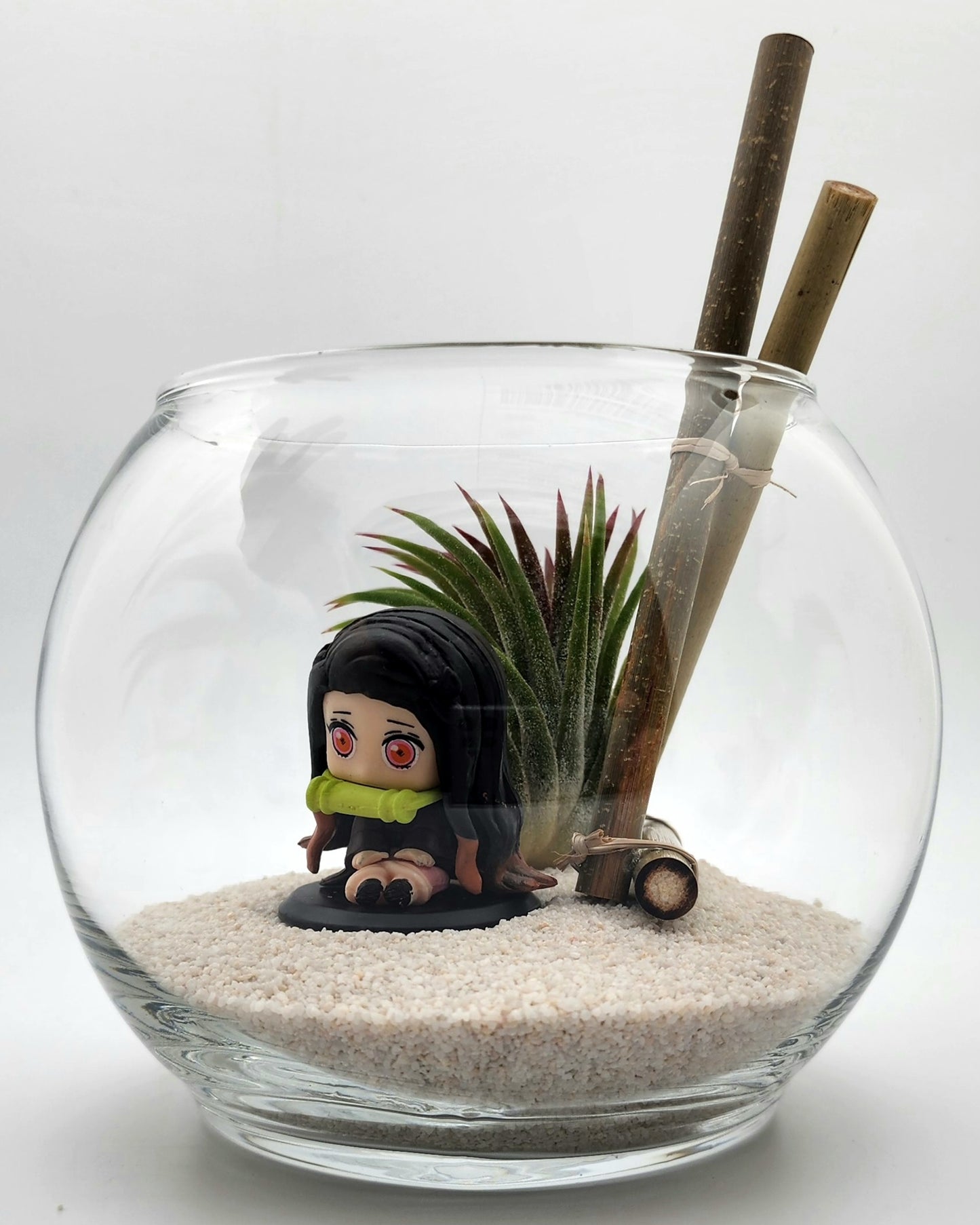 Demon Slayer Nezuko Kamado with Ionantha Air Plant in Vase